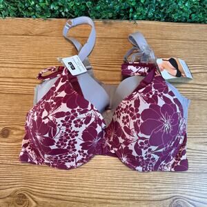 NWT 2 Pack Rene Rofe Lingerie Lightly Padded Comfort Strap 40 D Womens Bra Gift